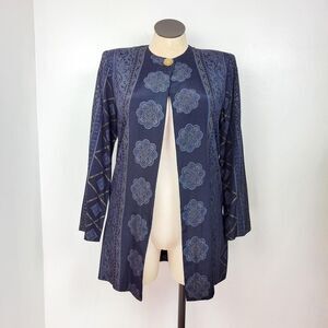 Vintage 80s/90s Black Ornate Printed Jacket / Blazer